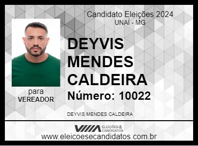 Candidato DEYVIM MULTIMARCAS 2024 - UNAÍ - Eleições