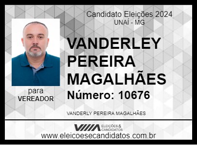 Candidato VANDERLY PEREIRA MAGALHÃES 2024 - UNAÍ - Eleições