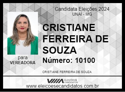 Candidato CRIS FERREIRA ADVOGADA 2024 - UNAÍ - Eleições