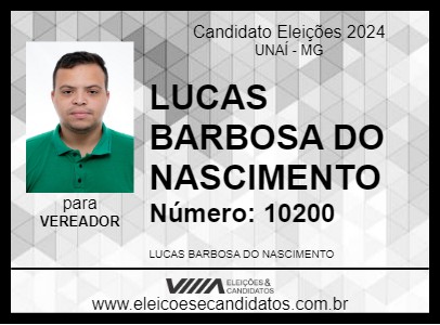 Candidato LUCAS UNAÍ DENUNCIA 2024 - UNAÍ - Eleições