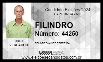 Candidato FILINDRO 2024 - CAPETINGA - Eleições