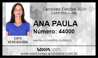 Candidato ANA PAULA 2024 - CAPETINGA - Eleições