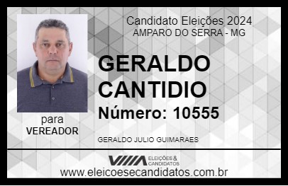 Candidato GERALDO CANTIDIO 2024 - AMPARO DO SERRA - Eleições