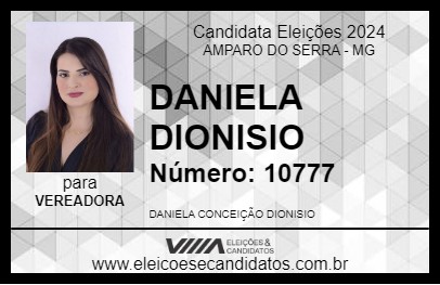 Candidato DANIELA DIONISIO 2024 - AMPARO DO SERRA - Eleições