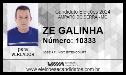 Candidato ZE GALINHA 2024 - AMPARO DO SERRA - Eleições