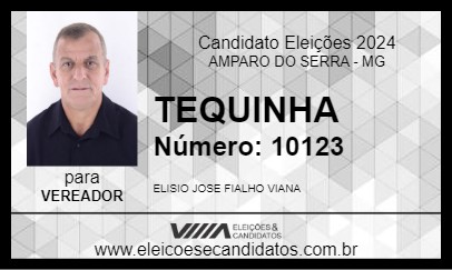 Candidato TEQUINHA 2024 - AMPARO DO SERRA - Eleições