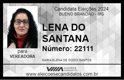 Candidato LENA DO SANTANA 2024 - BUENO BRANDÃO - Eleições