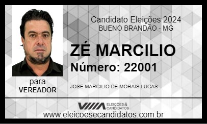 Candidato ZÉ MARCILIO 2024 - BUENO BRANDÃO - Eleições