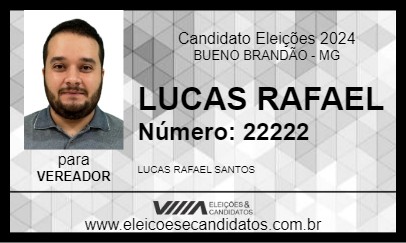 Candidato LUCAS RAFAEL 2024 - BUENO BRANDÃO - Eleições