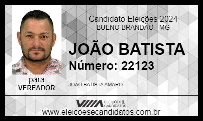 Candidato JOÃO BATISTA 2024 - BUENO BRANDÃO - Eleições