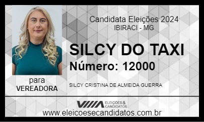 Candidato SILCY DO TAXI 2024 - IBIRACI - Eleições