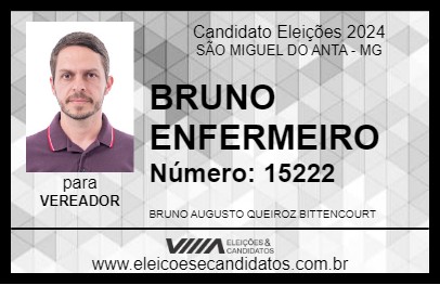 Candidato BRUNO ENFERMEIRO 2024 - SÃO MIGUEL DO ANTA - Eleições