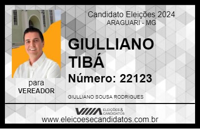 Candidato GIULLIANO TIBÁ 2024 - ARAGUARI - Eleições