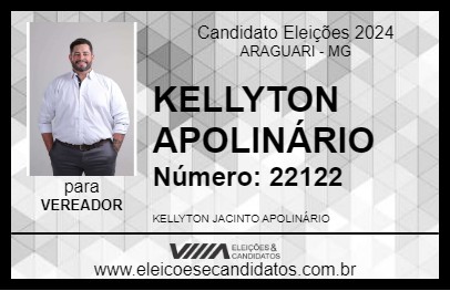 Candidato KELLYTON APOLINÁRIO 2024 - ARAGUARI - Eleições