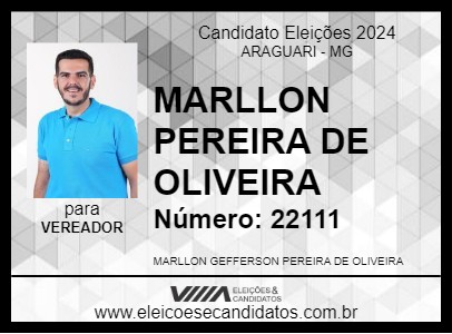 Candidato MARLLON PEREIRA DE OLIVEIRA 2024 - ARAGUARI - Eleições