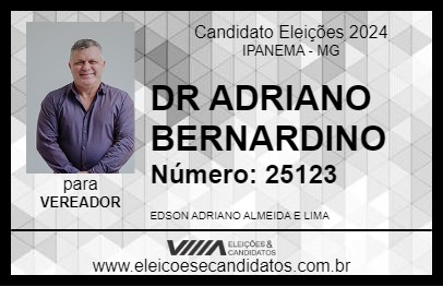 Candidato DR ADRIANO BERNARDINO 2024 - IPANEMA - Eleições