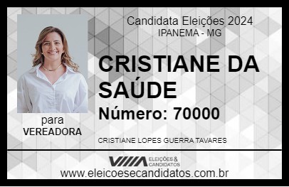 Candidato CRISTIANE DA SAÚDE 2024 - IPANEMA - Eleições