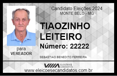 Candidato TIAOZINHO LEITEIRO 2024 - MONTE BELO - Eleições