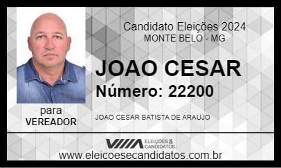 Candidato JOAO CESAR 2024 - MONTE BELO - Eleições