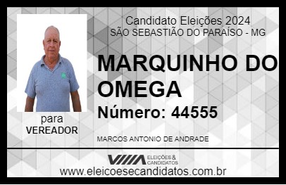 Candidato MARQUINHO DO OMEGA 2024 - SÃO SEBASTIÃO DO PARAÍSO - Eleições