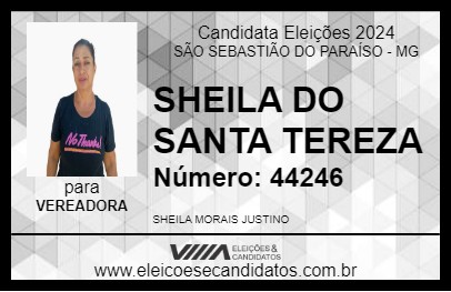 Candidato SHEILA DO SANTA TEREZA 2024 - SÃO SEBASTIÃO DO PARAÍSO - Eleições