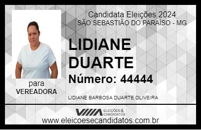 Candidato LIDIANE DUARTE 2024 - SÃO SEBASTIÃO DO PARAÍSO - Eleições