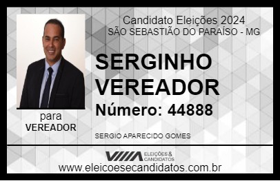 Candidato SERGINHO VEREADOR 2024 - SÃO SEBASTIÃO DO PARAÍSO - Eleições