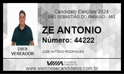 Candidato ZE ANTONIO 2024 - SÃO SEBASTIÃO DO PARAÍSO - Eleições