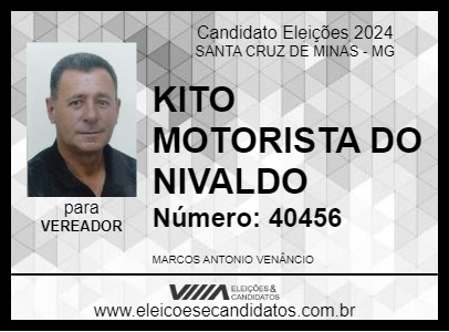 Candidato KITO MOTORISTA DO NIVALDO 2024 - SANTA CRUZ DE MINAS - Eleições