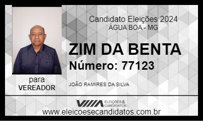 Candidato ZIM DA BENTA 2024 - ÁGUA BOA - Eleições