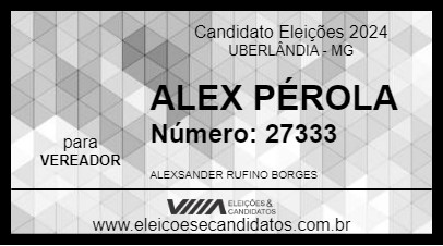 Candidato ALEX PÉROLA 2024 - UBERLÂNDIA - Eleições