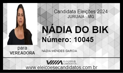 Candidato NÁDIA DO BIK 2024 - JURUAIA - Eleições