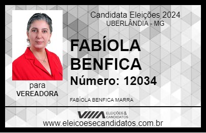 Candidato FABÍOLA BENFICA 2024 - UBERLÂNDIA - Eleições