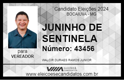 Candidato JUNINHO DE SENTINELA 2024 - BOCAIÚVA - Eleições