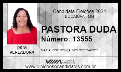 Candidato PASTORA DUDA 2024 - BOCAIÚVA - Eleições