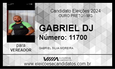 Candidato GABRIEL DJ 2024 - OURO PRETO - Eleições