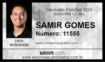 Candidato SAMIR GOMES 2024 - OURO PRETO - Eleições