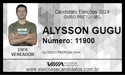 Candidato ALYSSON GUGU 2024 - OURO PRETO - Eleições