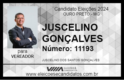 Candidato JUSCELINO GONÇALVES 2024 - OURO PRETO - Eleições