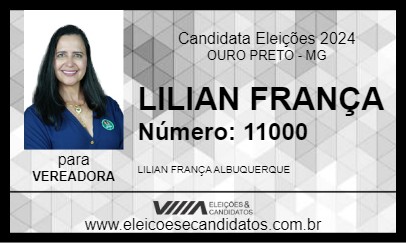 Candidato LILIAN FRANÇA 2024 - OURO PRETO - Eleições