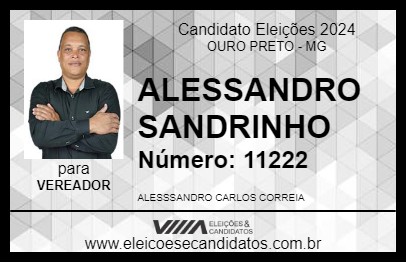 Candidato ALESSANDRO SANDRINHO 2024 - OURO PRETO - Eleições