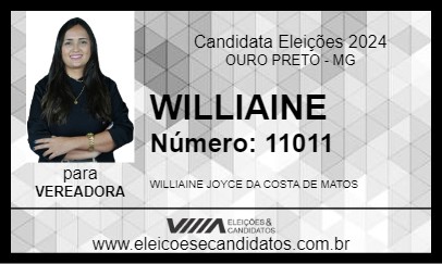 Candidato WILLIAINE 2024 - OURO PRETO - Eleições