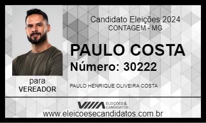 Candidato PAULO COSTA 2024 - CONTAGEM - Eleições