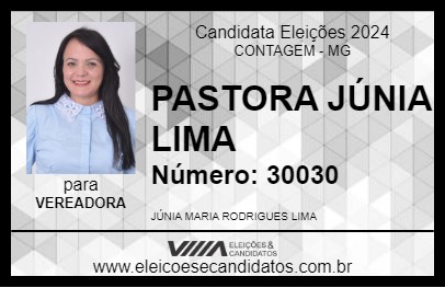 Candidato PASTORA JÚNIA LIMA 2024 - CONTAGEM - Eleições