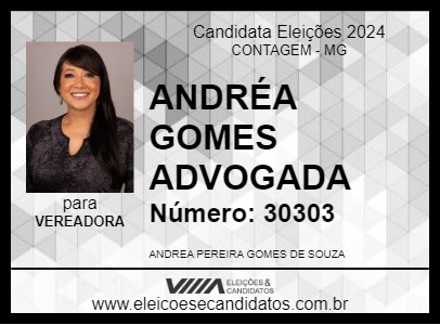 Candidato ANDRÉA GOMES ADVOGADA 2024 - CONTAGEM - Eleições