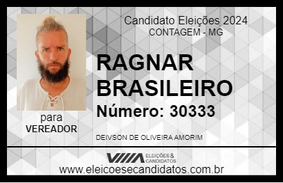 Candidato RAGNAR BRASILEIRO 2024 - CONTAGEM - Eleições