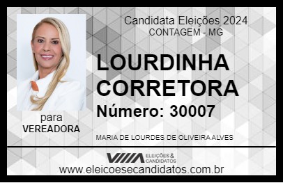 Candidato LOURDINHA CORRETORA 2024 - CONTAGEM - Eleições