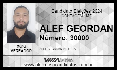 Candidato ALEF GEORDAN 2024 - CONTAGEM - Eleições