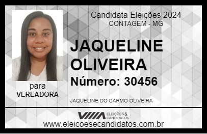 Candidato JAQUELINE OLIVEIRA 2024 - CONTAGEM - Eleições