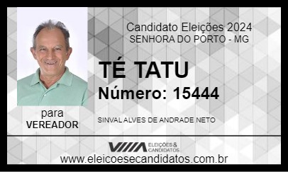 Candidato TÉ TATU 2024 - SENHORA DO PORTO - Eleições